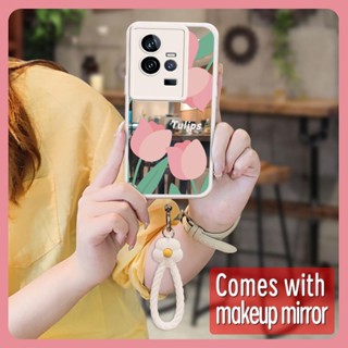 Makeup mirror flower Phone Case For VIVO IQOO11 interest Little Fresh tulip lovely dustproof originality Raised lens