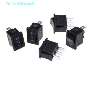 Trillioncatalpa สวิตช์โยกเปิด ปิด SPDT 3 Pin AC 6A 250V 10A 125V ขนาดเล็ก สีดํา 5 ชิ้น