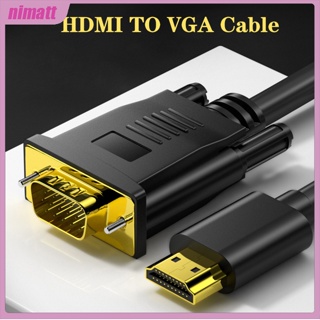 Ni Hd 1080p อะแดปเตอร์แปลงสายเคเบิ้ล ความเร็วสูง Hdmi ตัวผู้ เป็น Vga ตัวผู้ แบบทางเดียว สําหรับ Dvd Hdtv Pc Desktop Monitor