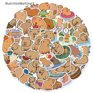 [NutriliteMelting1] สติกเกอร์ ลาย Capybara น่ารัก สําหรับติดตกแต่งสมุดภาพ โทรศัพท์ กีตาร์ 50 ชิ้น [TH]