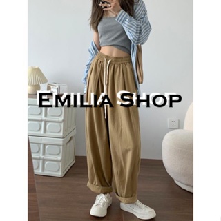 EMILIA SHOP  กางเกงขายาว คาร์โก้ กางเกง กางเกง  สไตล์เกาหลี คุณภาพสูง สวยงาม Korean Style A93L0H3 36Z230909