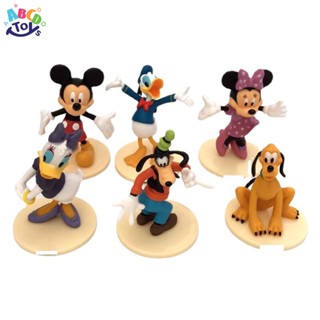 ❤มาใหม่ พร้อมส่ง❤โมเดลฟิกเกอร์ PVC รูป Disney Mickey Mouse Donald Duck Goofy ของเล่นสําหรับเด็ก 6 ชิ้น ต่อชุด