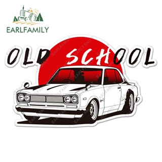 Earlfamily สติกเกอร์ กันน้ํา กันรอยขีดข่วน ลายอนิเมะ Old School JDM ขนาด 13 ซม. x 7.9 ซม. สําหรับติดตกแต่งรถยนต์ รถจักรยานยนต์ เซิร์ฟบอร์ด