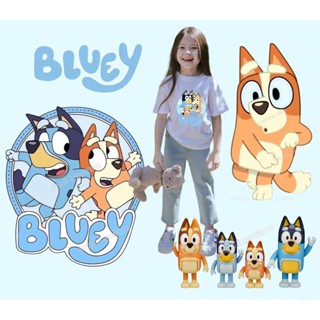 แพทช์เสื้อยืด พิมพ์ลายการ์ตูน Bluey น่ารัก ซักทําความสะอาดได้ สําหรับเด็ก DIY