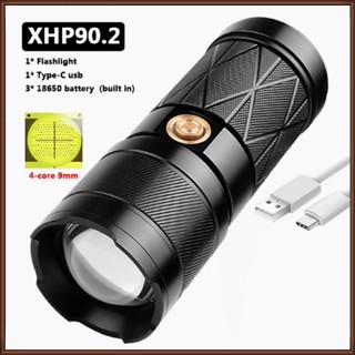 Jaz Xhp90.2 ไฟฉาย Led สองหัว สว่างมาก กันน้ํา ชาร์จซ้ําได้ ซูมได้ ไฟฉายทํางาน ไฟสปอตไลท์