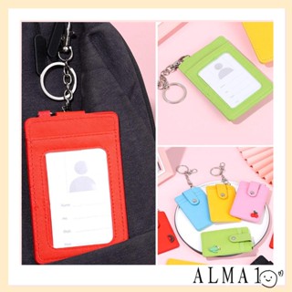 Alma กระเป๋าใส่บัตรรถบัส ลายการ์ตูนผลไม้ อเนกประสงค์ พร้อมสายโซ่คล้อง 3 ช่อง