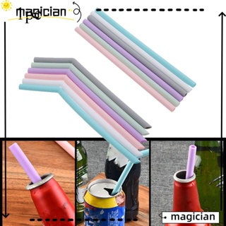 Magic หลอดดูดน้ํา ซิลิโคน สีแคนดี้ ใช้ซ้ําได้ อุปกรณ์เสริม สําหรับบาร์