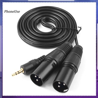 Phoneuse สายเคเบิลเสียงสเตอริโอ Aux ตัวผู้ เป็น XLR ตัวผู้ 2 คู่ ขนาด 15 ม. 35 มม. สําหรับโทรศัพท์มือถือ แล็ปท็อป