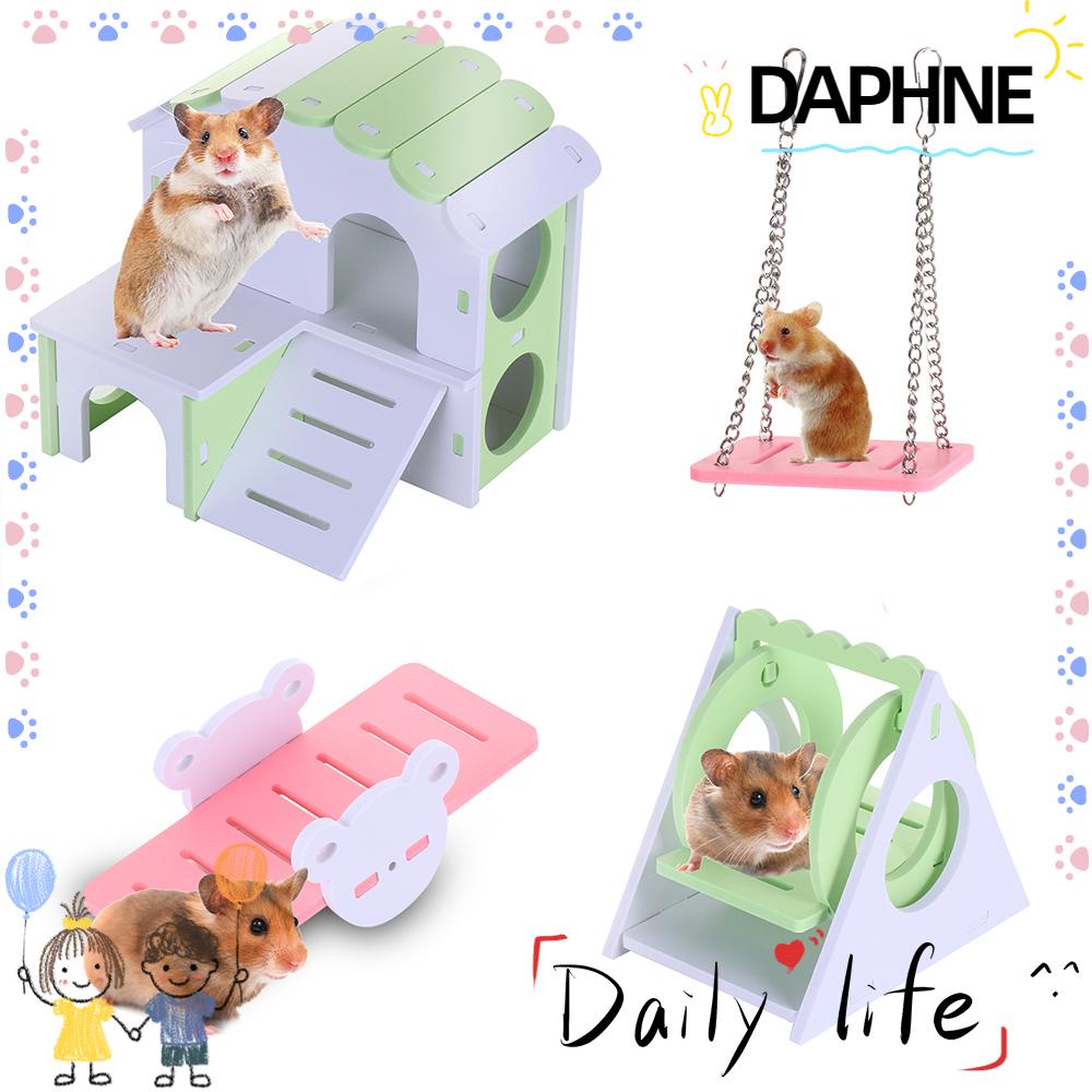 Daphne Diy บ้านหนูแฮมสเตอร์ของเล่นไม้สําหรับสัตว์เลี้ยงแฮมสเตอร์ขนาดเล็ก