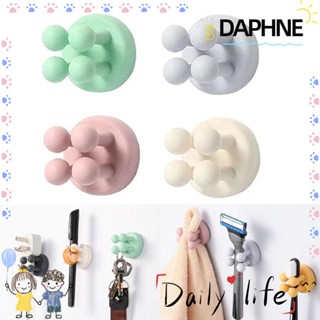 Daphne ตะขอซิลิโคน อเนกประสงค์ กันน้ํา สีเบจ เขียว ชมพู ฟ้า มีกาวในตัว สําหรับแขวนแปรงสีฟัน ในห้องน้ํา ห้องครัว ห้องนั่งเล่น 8 ชิ้น