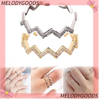 MELODG แหวน ลายคลื่น สีทอง สําหรับผู้หญิง ลูกสาว