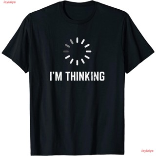 loylaiya คอกลม เสื้อยืด นักเขียนโปรแกรม  Im Thinking For Geeks Nerds Programmers Funny T-Shirt T Shirts เสื้อคอกลม เสื้