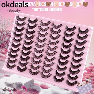 OKDEALS ขนตาปลอม แฮนด์เมด หลายชั้น ขนมิงค์เทียม ธรรมชาติ สไตล์รัสเซีย 30 คู่