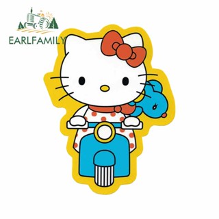 Earlfamily สติกเกอร์ ลาย Hello Kitty Joey Mouse 3D 13 ซม. x 9.4 ซม. สําหรับติดตกแต่งรถยนต์ รถจักรยานยนต์