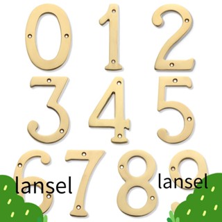 Lansel ป้ายตัวเลขทองเหลือง เคลือบเงา 4 นิ้ว 101 มม. สไตล์โมเดิร์น สําหรับทํากล่องจดหมาย