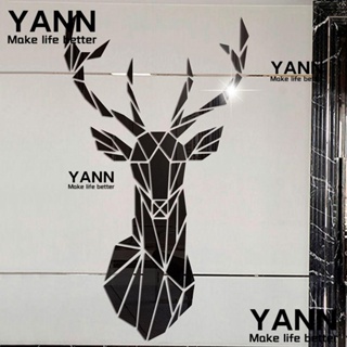 Yann สติกเกอร์กระจก ลายหัวกวาง 3D มีกาวในตัว หลายขนาด สไตล์โมเดิร์น สําหรับติดตกแต่งผนังบ้าน ห้องนั่งเล่น DIY