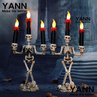 Yann1 โคมไฟ LED พลาสติก รูปผี ไร้เปลวไฟ สําหรับตกแต่งปาร์ตี้ฮาโลวีน