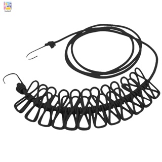 ราวตากผ้า แบบยืดหยุ่น พร้อมคลิปหนีบ 12 ชิ้น สําหรับตั้งแคมป์ ท่องเที่ยว