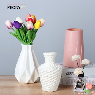 Peony แจกันดอกไม้พลาสติกเซรามิกสไตล์นอร์ดิกสําหรับตกแต่งบ้าน