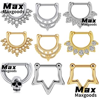 Maxg จิวเจาะจมูก ห่วงสเตนเลส ห่วงเกลียว ห่วงจมูกปลอม