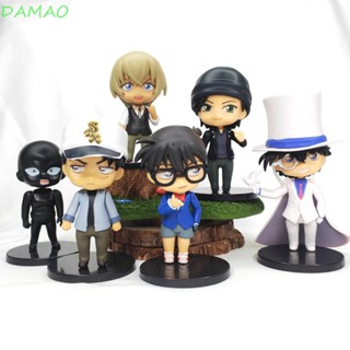 Damao ตุ๊กตาฟิกเกอร์ PVC รูปนักสืบโคนัน Heiji Furuya Detective Conan Kiddo Hattori Edogawa Konan ของเล่นสะสม สําหรับเด็ก 6 ชิ้น ต่อชุด