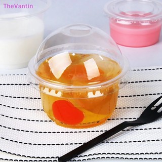 Thevantin ถ้วยพลาสติกใส พร้อมฝาปิด ใช้แล้วทิ้ง 250 มล. 20 ชิ้น สําหรับขนมหวาน ไอศกรีม