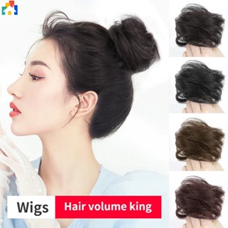 Multi-Color Girl Women Synthetic Straight Curly Messy Bun Wig Invisible Hairpiece Cute Wavy Fluffy Fake Hair Scrunchie Hair Extension Hair Styling Tools