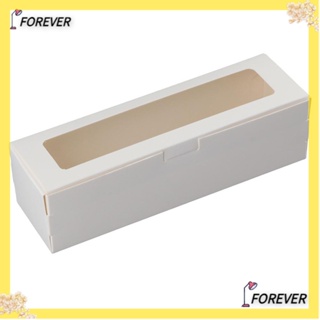 FOREVER กล่องกระดาษคราฟท์ สีขาว สําหรับใส่บรรจุภัณฑ์ 20 ชิ้น|กล่องขนมหวาน คัพเค้ก คุกกี้ พร้อมหน้าต่างใส 2 สี DIY สําหรับของขวัญแต่งงาน