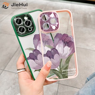 Jiehui เคสโทรศัพท์มือถือ ลายภาพวาดสีน้ํามัน รูปช่อดอกไม้ ZY07 สําหรับ iPhone 14 13 12 11 Pro Max Plus