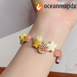 Oceanmapdz สร้อยข้อมือ ลูกปัดเรซิ่น รูปปลานําโชค แฟชั่นสไตล์เกาหลี สําหรับผู้หญิง