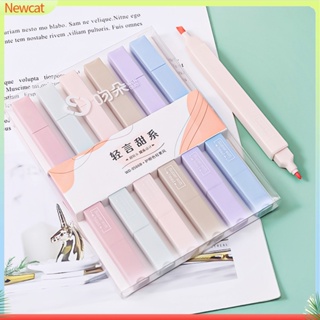 {Newcat} ปากกามาร์กเกอร์ ไฮไลท์ ปลายนิ่ม สีมาการอง 6 ชิ้น สําหรับโรงเรียน