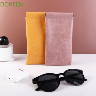 Doreen เคสแว่นตา หนัง PU แบบพกพา ตัวอักษรเกาหลี เคสป้องกัน กระเป๋าเครื่องสําอาง กันน้ํา เรียบง่าย