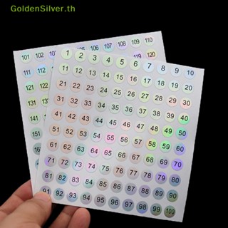 Goldensilver สติกเกอร์ตัวเลขดิจิทัล ทรงกลม กันน้ํา มีกาวในตัว 1-1000 TH