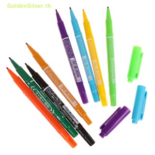 Goldensilver ปากกามาร์กเกอร์ ระบุตําแหน่งรอยสัก ปลายคู่ สีเงิน TH