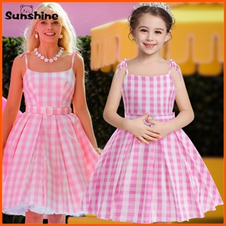 Kid Gril Movie Barbie Cosplay Costume  ชุดเดรสคอสเพลย์ ลายสก๊อต สีชมพู แฟชั่นฤดูร้อน สําหรับตุ๊กตาบาร์บี้ เหมาะกับงานปาร์ตี้ฮาโลวีน