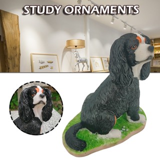 Realistic Adorable Cavalier King Charles Spaniel Dog Statue Collectible Figurine