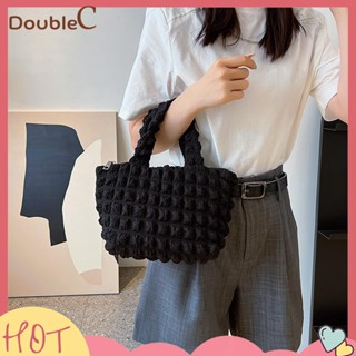 【Double C 】✿   กระเป๋าสะพายไหล่ กระเป๋าถือ น้ําหนักเบา ขนาดใหญ่ แบบพกพา เหมาะกับการพกพาเดินทาง ชอปปิ้ง ช้อปปิ้ง