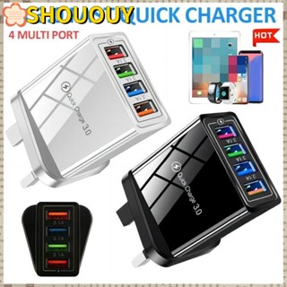 Shououy หม้อแปลงพาวเวอร์ซัพพลายชาร์จเร็ว ปลั๊ก UK EU US USB สําหรับเดินทาง