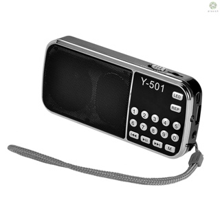 [DZ]Y-501 เครื่องเล่น MP3 วิทยุ FM ดิจิทัล 3W ลําโพงสเตอริโอ ขนาดเล็ก แบบพกพา คุณภาพเสียงเที่ยงตรงสูง พร้อมหน้าจอ 0.75 นิ้ว ไฟฉาย LED รองรับไดรฟ์ USB การ์ด TF AUX-IN