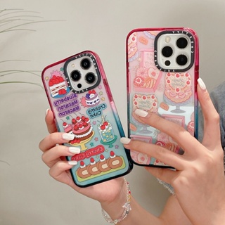 Casetify เคสโทรศัพท์มือถือแบบแข็ง แต่งกลิตเตอร์ ไล่โทนสี สีชมพู สีฟ้า สําหรับ iPhone 14 13 12 Pro Max