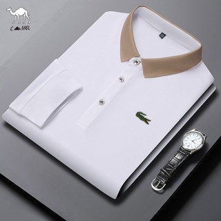 ใหม่ เสื้อยืดโปโล แขนยาว พรีเมี่ยม สไตล์สปอร์ต สําหรับผู้ชาย