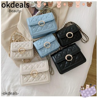 Okdeals กระเป๋าสะพายข้าง ทรงสี่เหลี่ยม ขนาดเล็ก ลายสก๊อต สําหรับผู้หญิง