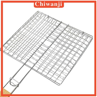 [Chiwanji] ตะแกรงย่างบาร์บีคิว แบบไม่ติด พร้อมที่จับ อุปกรณ์เสริม สําหรับย่างบาร์บีคิว สเต็ก ปิกนิก