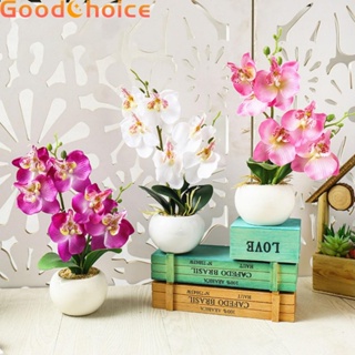 Artificial Butterfly Orchid Silk Flower Plant Potted Home Office Desk Decor New
