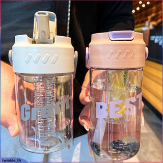 600ml/800ml Water Bottle With Straw Tea Leak Outdoor Fruit Cup Bottle Tumbler Drinking Cup Plastic Kettle Portable Drop-proof Water Bottle (twinkle.th)