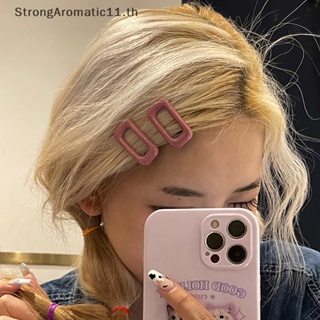 Strongaromatic กิ๊บติดผม ทรงเรขาคณิต สีแคนดี้ สไตล์เกาหลี สําหรับผู้หญิง 2 ชิ้น ต่อชุด