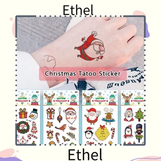 Ethel1 สติกเกอร์รอยสัก ลายซานตาคลอส กวางเอลก์ คริสต์มาส ใช้กันเยอะ สําหรับตกแต่ง