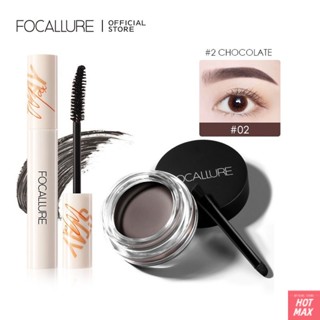 Focallure ชุดแต่งตา 2 ชิ้น มาสคาร่าเจลเขียนคิ้วกันน้ำติดทนนาน [hotmax]