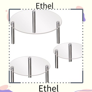 Ethel1 ขาตั้งกระจกนิรภัย ทรงกลม สําหรับวางเค้ก เบเกอรี่ 3 ชิ้น