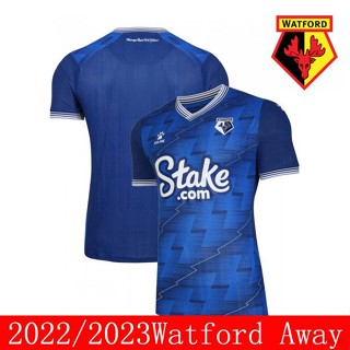 เสื้อกีฬาแขนสั้น ลายทีมชาติฟุตบอล Watford Away 2022-2023 ชุดเยือน สําหรับผู้ชาย และผู้หญิง